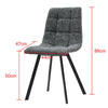 2* Dining Chairs Faux Leather/ Fabric Chairs Set Dining Room Grey Brown Modern