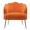 Velvet Fabric Scallop Back Chair Lounge Occasional Accent Sofa Armchair 5 Styles