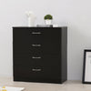Modern Chest of Drawers 4 Drawer Cabinet Anti-Bowing Support Nightstand BLACK