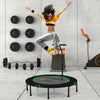47'' Folding Trampoline Exercise Bouncer W/ Adjustable T-Shaped Handrail