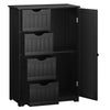 Bathroom Floor Cabinet Storage Cupboard Organizer W/Adjustable Shelf & 4 Drawers