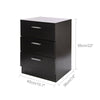 Modern Retro3 Drawers Bedside Table Nightstand Cabinet Bedroom StorageHome Black