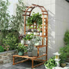 3 Tier Wooden Plant Stand with with Arch Display Lattice Trellis Climbing Shelf