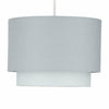 Pair of Easy Fit Light Shades Grey Ombre 2 Tier Modern Ceiling Pendant Shades