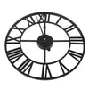 60/40cm Large Round Skeleton Roman Numeral Modern Home Kitchen Wall Clock Black