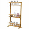 Bamboo Wooden Refrigerator Rack Wall Hanging Shelf Kitchen Storage Free Standing