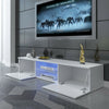 62.99" Modern TV Unit Cabinet TV Stand - Matt Body & High Gloss Doors LED Light