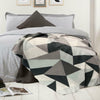 Dreamscene Geometric Shapes Fleece Throw Over Bed Soft Blanket, Grey 120 x 150cm