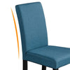 Fabric 4pcs Dining Chairs Kitchen Side Padded Chairs with Solid Wood Legs Blue