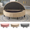 Upholstered Ottoman Semicircular Stool Chair Bench Box Storage Chest Window Seat