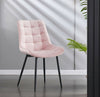 Set of 2 Dining Chair Velvet Soft Padded Seat and Backrest Metal Legs Kitchen Uk