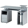 Computer Desk Shelves Cupboard & Drawers Home Office Piranha Tetra Silver Grey