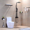 Black Shower Set Bathroom Thermostatic Mixer Square Twin Head Exposed Valve UK