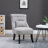 Fabric Single Sofa Dining Chair Upholstered W/ Pillow Solid Wood Leg Living Room