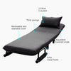 Occasional Sofa Bed Folding Futon Chair with Pillow Wheels Single Sleeper Guest