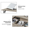 Split Lift-top Coffee Table with Storage Side Drawer&Metal Legs for Living Room