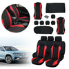 Universal Car Seat Protect Covers Full Set Sporty Red/Black Washable Compatible