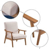 Solid Wood Retro Armchair Simple Single Sofa Chair Backrest Wood Legs UK