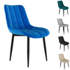 NOVA MODERN VELVET DINING CHAIR PADDED SEAT METAL LEG KITCHEN 2 PCS