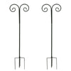 Shepherds Crook Hooks Garden Border Bird Feeder Black Metal (2.41m) Set of 2