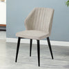 2X Retro Brown/ Grey Dining Chairs Faux Leather Kitchen Dining Room Metal Leg