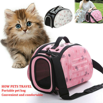 Pet Dog Cat Puppy Portable Travel Carry Carrier Tote Cage Bag Crates Kennel UK