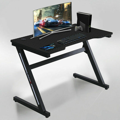 120CM Gaming Desk Computer Table PC Laptop Racing Gamer Home Office Z-Shaped