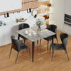 Luxury Italian Grey Marble Dining Table with Black Gold Legs 4 Seater Table Only