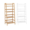 Ladder Bookcase Bamboo Storage Shelving Unit 4Tier Plant Rack Freestanding Shelf