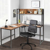 L-Shaped Corner Computer Desk Large PC Table Workstation with Storage Bookcase