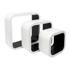 Set of 3 Floating Cube Square Wall Shelves – Two Tone Modern Storage Décor