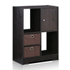 Furinno Espresso Living Storage Cabinet with Bins and Door, Espresso/Dark Brown