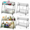 Metal Wire Basket Rack Bathroom Kitchen Storage Shelf Organizer Free Standing UK