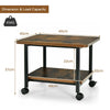 Mobile Under-Desk Printer Stand 2-Tier Printer Cart Industrial Style Office Home
