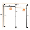 Extra Large Industrial Clothes Rail Wall Mounted 81 inch Long Home Retail Store