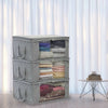 3x Grey Clothes Storage Bags Ziped Organizer Underbed Wardrobe Cube Closet Boxes