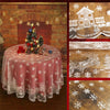 71" Christmas White Embroidered Lace Tablecloth Round Floral Table Runner Doily