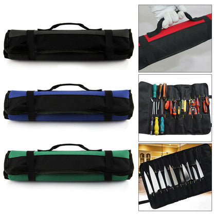 Chef Knife Roll Bag+22Pockets Knife Storage Case Kitchen Portable Storage