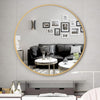 Industrial Large Round Wall Mirror Bathroom Makeup Dressing Mirror Metal Frame