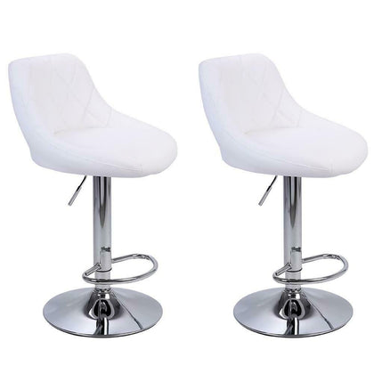2pcs Bar Stools Breakfast Swivel Gas Lift Kitchen Stools Leather Chairs Comfort