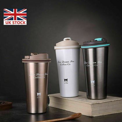 Stainless Steel Leakproof Insulated Thermal Travel Coffee Mug Cup Flask 500ML