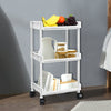 3-Tier Kitchen Storage Trolley Cart Storage Tower Rack Bathroom with Shelf Wheel