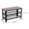 3 Tier Shoe Rack Storage Bench Organizer W/ Seat Metal Shelves Shoes Cabinet