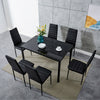 Black/White/Grey Dining Table and 4 / 6 Padded Chairs Set Home Kitchen Furniture