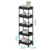 White/Black Slim Carts Kitchen Bathroom Thin Storage Trolley Cart Rack 3-5 Tiers