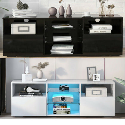 Modern TV Unit TV Stand Media Cabinet Sideboard Storage with LED RGB Lights