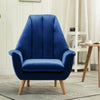 Upholstered Wing High Back Accent Chair Armchair Lounge Sofa Velvet Fabric Blue