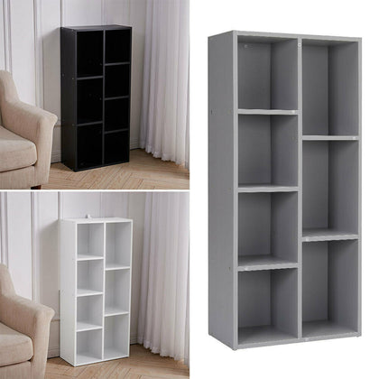 Wooden 7 Cube Bookcase Bookshelf Storage Display Shelving Unit Stand Home Office