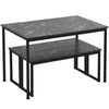 3Pcs Modern Dining Table and Chairs Set Table 2 Bench Seats Compact Kitchen Home