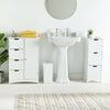 VonHaus Bathroom Storage Unit - Freestanding Cabinet Cupboard 4 Drawer 1 Door
